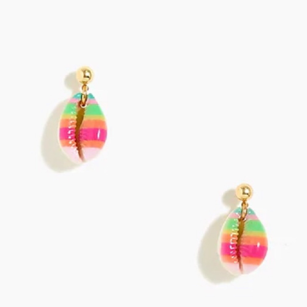 New! J. Crew Rainbow Cowrie Shell Statement Earring